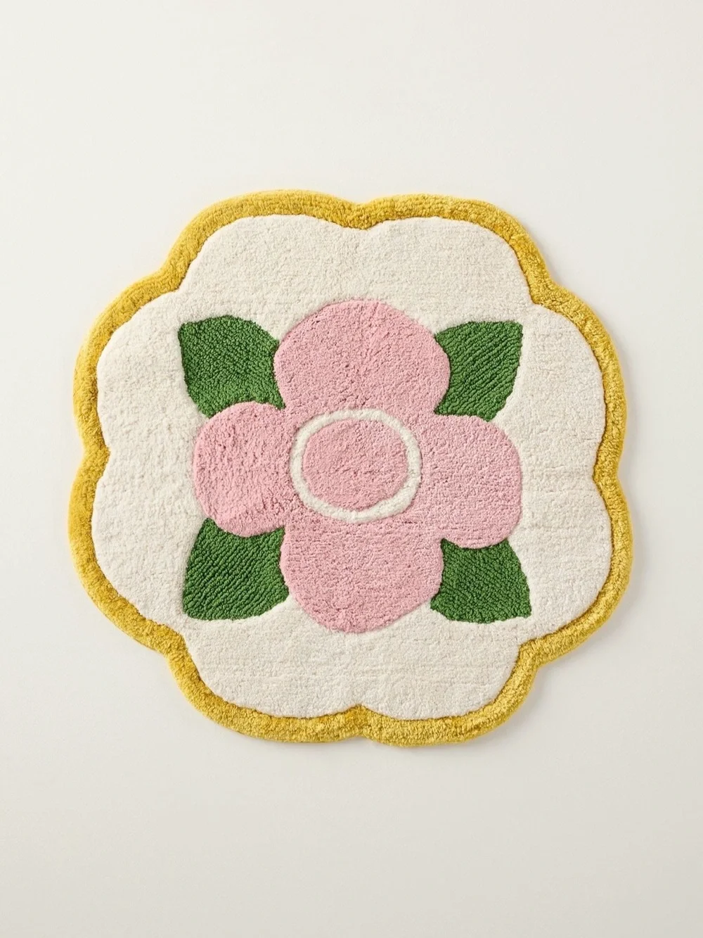 Anthropologie Flora Cotton Tufted Scallop Shaped Bath Mat
